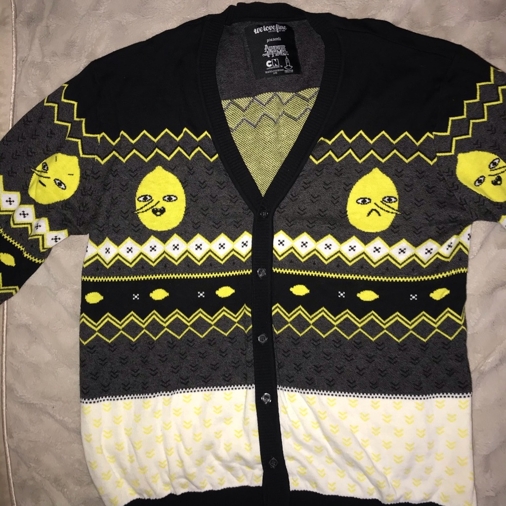 Adventure Time Lemongrab Cardigan Mens XL